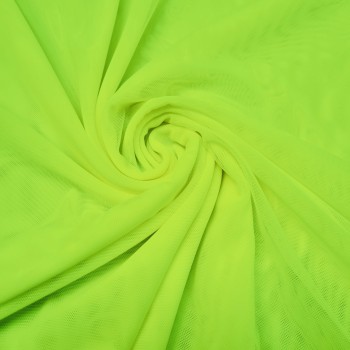 Tissu tulle lycra - jaune fluo