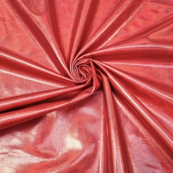Irily red metal fabric iridescent per meter for the manufacture of costumes
