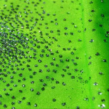 Tela de lycra de brillo verde fluo por metro para hacer disfraces de baile
