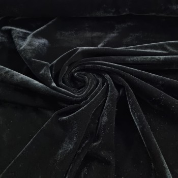Elastic velvet fabric - black
