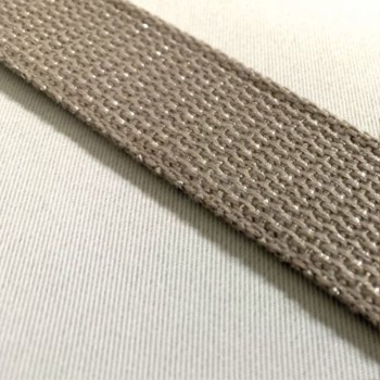 30 mm lurex webbing - grey taupe