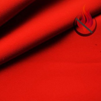 Tissu occultant non feu M1 rouge - 300 cm