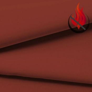 Tissu Occultant non feu M1 300 cm Rouge ocre au Mètre pour la confection de Rideaux